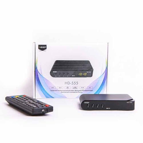 Ресивер цифрового эфирного ТВ Эфир HD-555 DVB-T2 дисплей