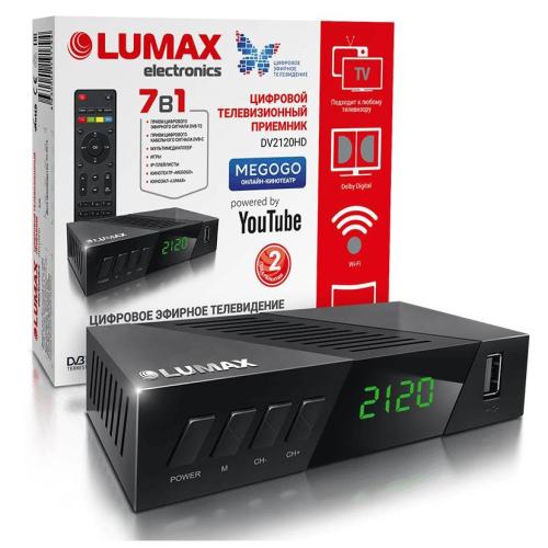 Ресивер цифрового эфирного ТВ LUMAX DV2120HDдиспл.4кноп.2кинозала,WIFI