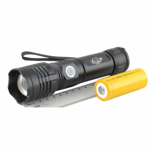 фонарь аккумуляторный 1 светод. H-792-P90 1мощн.,акк26650+micro USB шнур,zoom