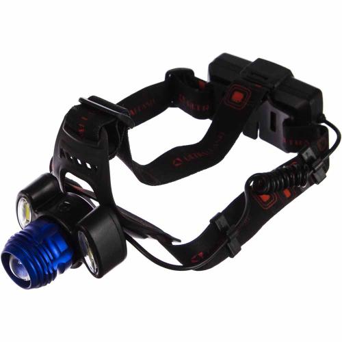 фонарь ULTRAFLASH LED E1334 3LED, налоб., 4Вт, аккум.3.7В, 4режим,метал.