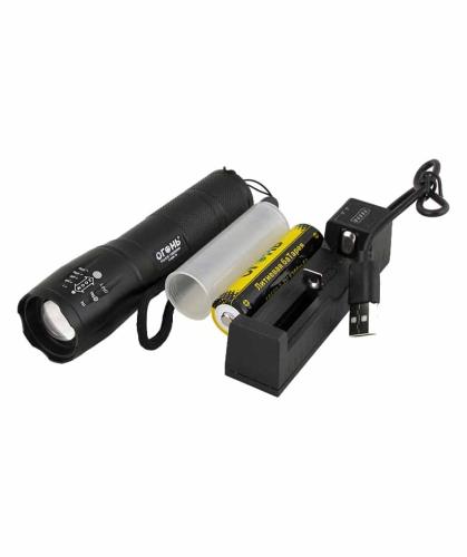 фонарь акк 1 светод. H-296-Т6 1мощн.,акк.+ USB шнур,zoom