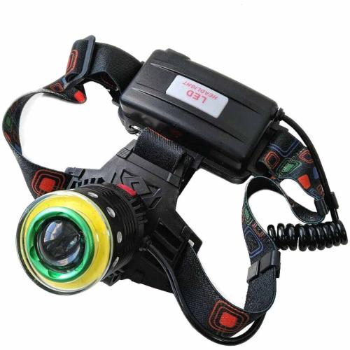 Фонарь акк налобный HT-303-P50 1ярк.+1 больш.+2акк.+miniUSB,zoom