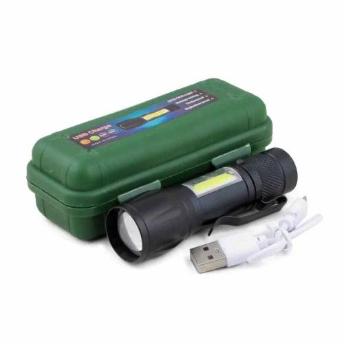 Фонарь акк 1 светод.RE-513 1COB,аккумулятор,шнур microUSB,zoom