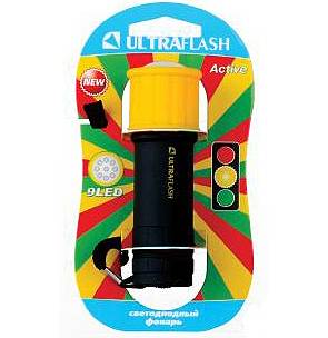Фонарь ULTRAFLASH LED 15001-A/B (9LED,3ХR03,светофор,пластик