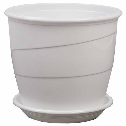 Горшок цв. Венеция 3,1л D19 с поддоном (белый) 5PL0089