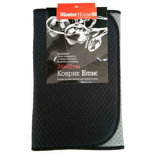 Коврик из микрофибры для сушки посуды Блэк 24х45см 60378