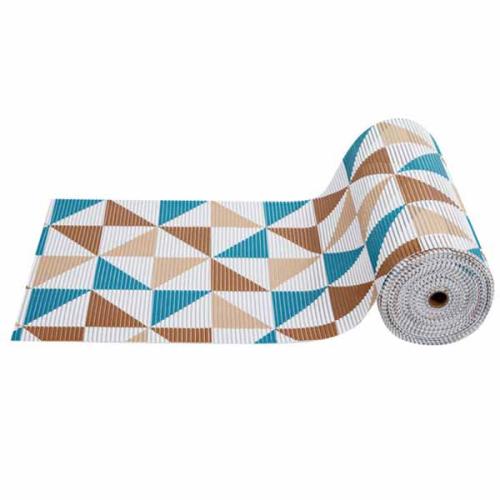 коврик мерный GRAILY 0,65x15м GR1339С-65 беж-бирюзовые треугольники 102991