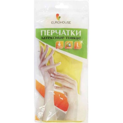 перчатки латексные тонкие ЕвроХаус р.L 3696/3698