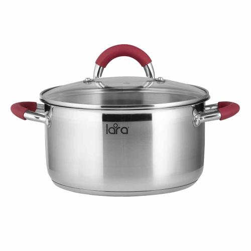 Кастрюля LARA VIVA LR02-315 26х14см 7,2л носик, капс инд дно,крышка