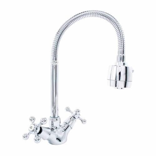 Смеситель для кухни DORON DC 1802-N 1/2 керамика, хром, гибкий гофрир.излив