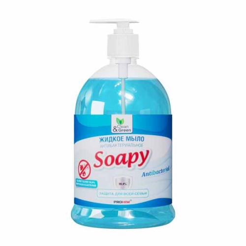 Мыло жидкое Soapy антибакт. с дозатором 1л Clean&Green 8095