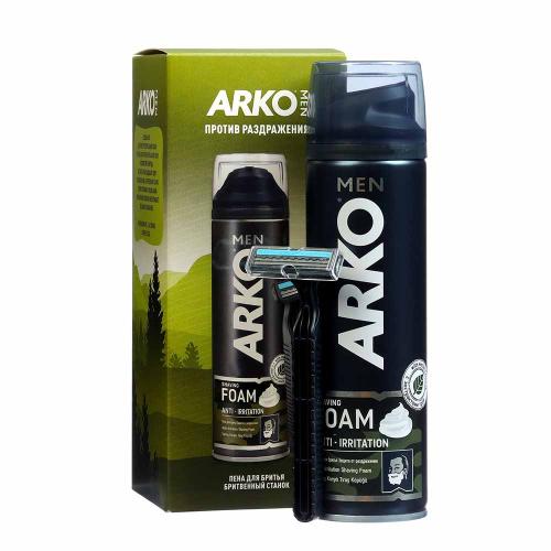 подарочный набор ARKO (пена Anti-Irritation 200мл+станок для бритья Pro2 778111