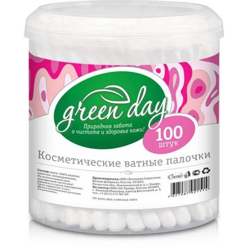 Ватные палочки Green Day 100шт стакан