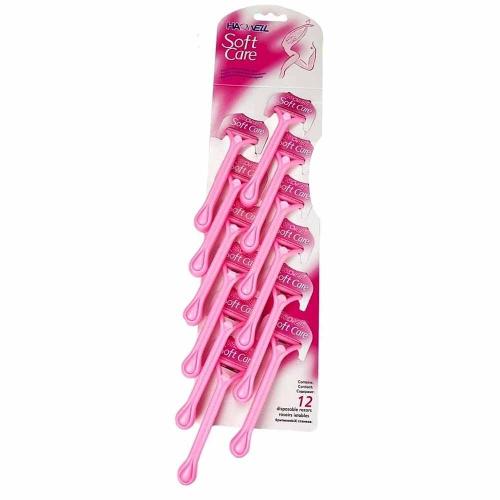 станок бритвенный одноразовый Soft Care, розовый, блистер 12шт