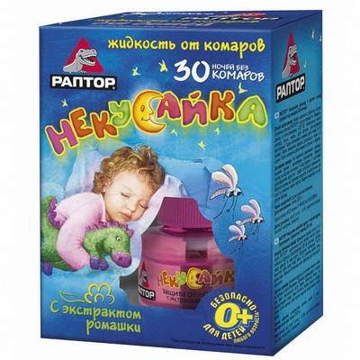 РАПТОР Некусайка жидкость от комаров для детей 30 ночей