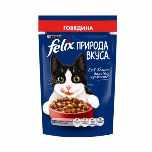 влажн.корм для кошек FELIX Природа вкуса Говядина 75г 12512725