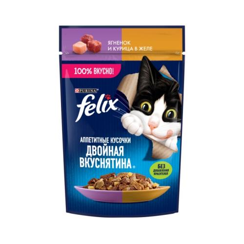 влажн.корм для кошек FELIX Двойная вкуснятина Ягненок/курица 75г 12512755