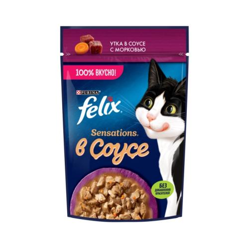 влажн.корм для кошек FELIX Sensations Соус Утка/морковь 75г 12512761