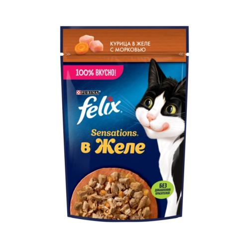 влажн.корм для кошек FELIX Sensations Желе Курица/морковь 75г 12512747