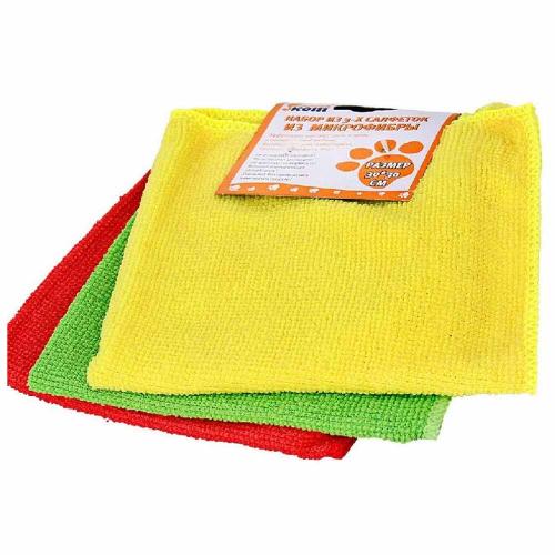 Салфетка из микрофибры МFS-02/3 (3шт.) 30*30см 310239