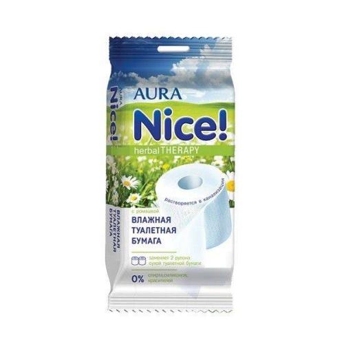 туалетная бумага влажная АУРА NICE с ромашкой 20шт