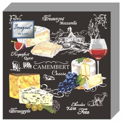Салфетки бумажные Bouguet de Luxe 3-сл. 24см 25шт "Застолье" 37259
