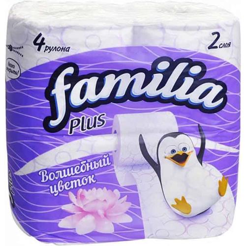 туалетная бумага FAMILA PLUS  2-х слойная Вол.цветок (4шт)