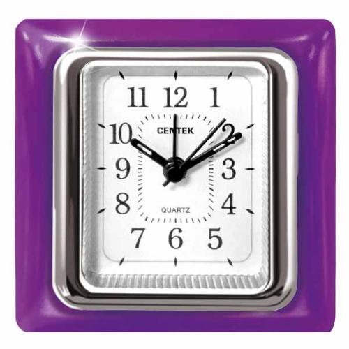 Будильник CENTEK CT-7204 Violet шаговый ход, кварцевый механизм, подсветка