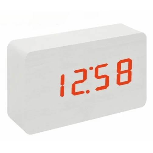 Часы-будильник JMT(VST)-862-6 сет. цифр.белые.цифр дер.корпус