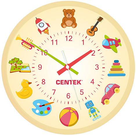 Часы CENTEK CT-7104 Toys(игрушки) d=25см настенные, плавн. ход, кварц