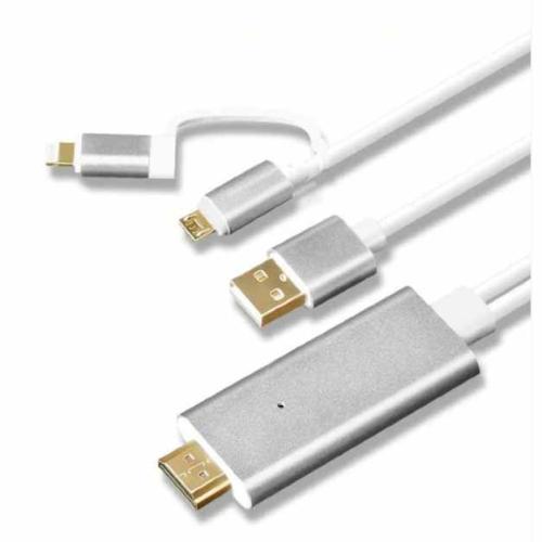 Шнур HDTV OT-7537 MicroUSB/IPHONE5(Lighting)-HDMI
