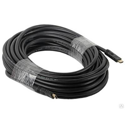 Шнур HDMI CC-HDMI-20M 19M/19M (в ткан.оплетке) 20(18)м позолоч.разъемы, экран