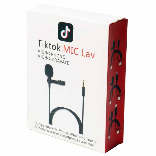 Микрофон петличный Tik Tok MIC Lav разъем-3,5мм 1,5м