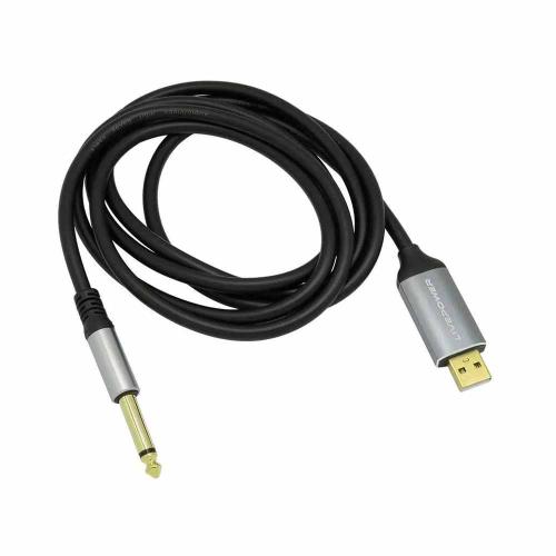Шнур 6,3 моно - шт USB 1,8м позолоч.(гитарный кабель) Н256