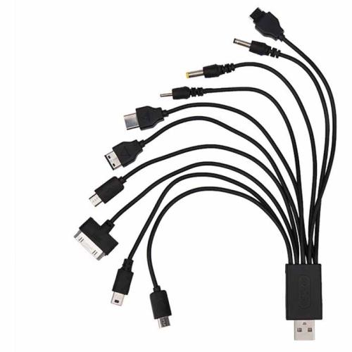 Шнур USB 10в1 iPhone4/micro USB/Samsung G600/DC  18-1196