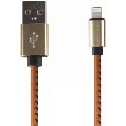Шнур USB/iPhone 5/6/7 в кожаной оплетке (18-4232-1-9/18-4232-9)