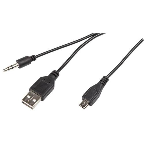 Шнур USB AUX шт-micro USB шт 0,5м для порт. колонок REXANT