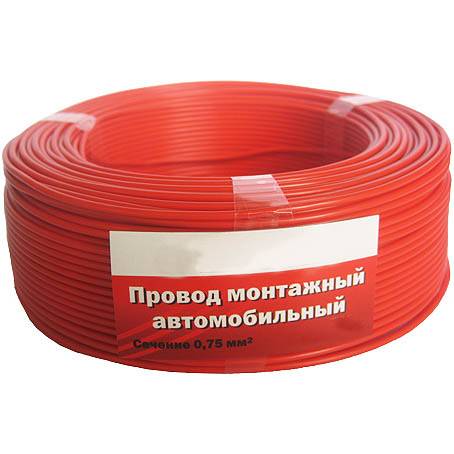 каб монтажный ПГВА авто 0,75 мм красный 15-010