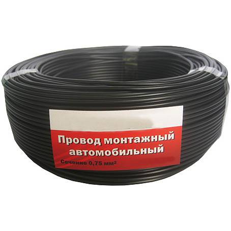 каб монтажный ПГВА авто 0,75 мм черный 15-012