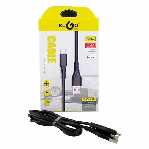 Шнур Type-C- USB KLGO S-96Z 2,4А 1м