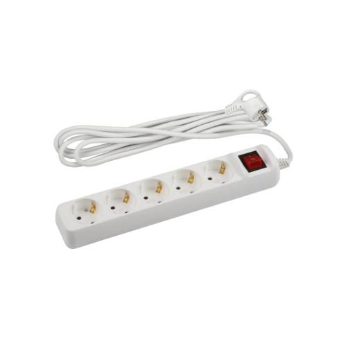 Удлинитель сет евро 5вх 3м с заземлением,выкл. GELISTAR R05-3м