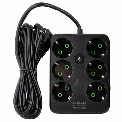 Удлинитель сетевой 6вх 3м с заземлением с выключателем + 2USB + Type-C YM-PC2504