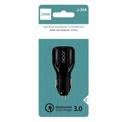 АЗУ 2USB (б/шн) 3А QC 3.0 JOOKI J30A LED быстр.заряд