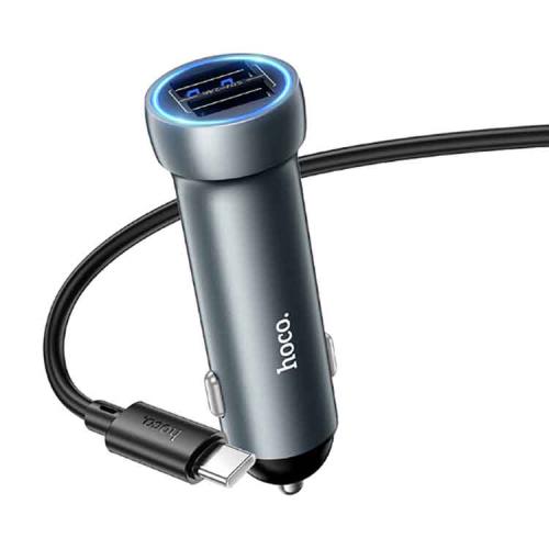 АЗУ 2USB (USB-Type-C 1м) 5V 2,4А/3,1А LED 15,5W HOCO Z54