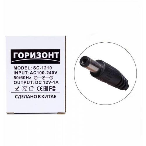 БП 12V 1000мА  штеккер 5,5/2,1мм (SC-1210 Горизонт (338))