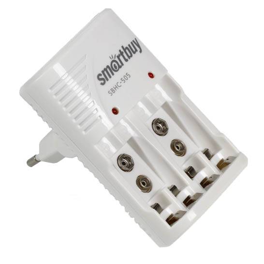 з/уст (4 акк/2 акк) AA,AAA/6F22,автоматическое (б/шн)200mA 2*AA(AAA)/20mA 6F22 Smartbuy SBHC-505