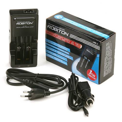 з/уст (2 акк) 18650,14500,16340,18500 (шн.сет.+шн.авто) 500mAh Robiton Li500-2
