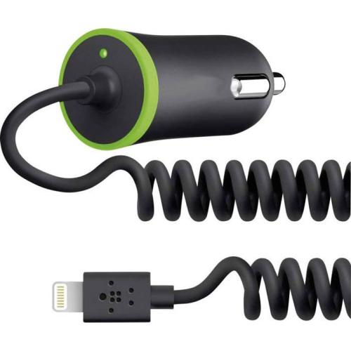 Зарядное устройство для IPHON5/6 авто прикур. витой/прямой 2,1A 1,2м Belkin