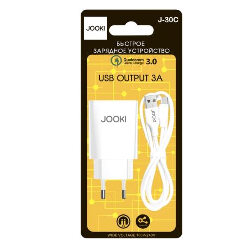 СЗУ 1USB (шн.USB-microUSB) 3A JOOKI J30C