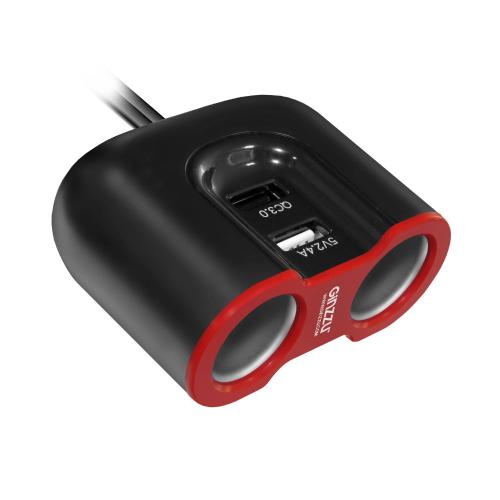 з/уст (адаптер)(с/шн) GINZZU GA-4816UB авто 5В/9В/12В 3А 2USB+разветв.2гн.прикуривателя